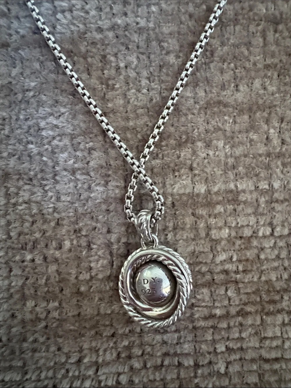 David YurmanSterling Silver Pearl Pendant with diamonds Necklace - White Pearl